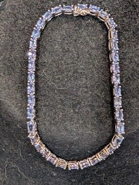 Tanzanite Tennis Bracelet - Sterling Silver - 7.5 in.